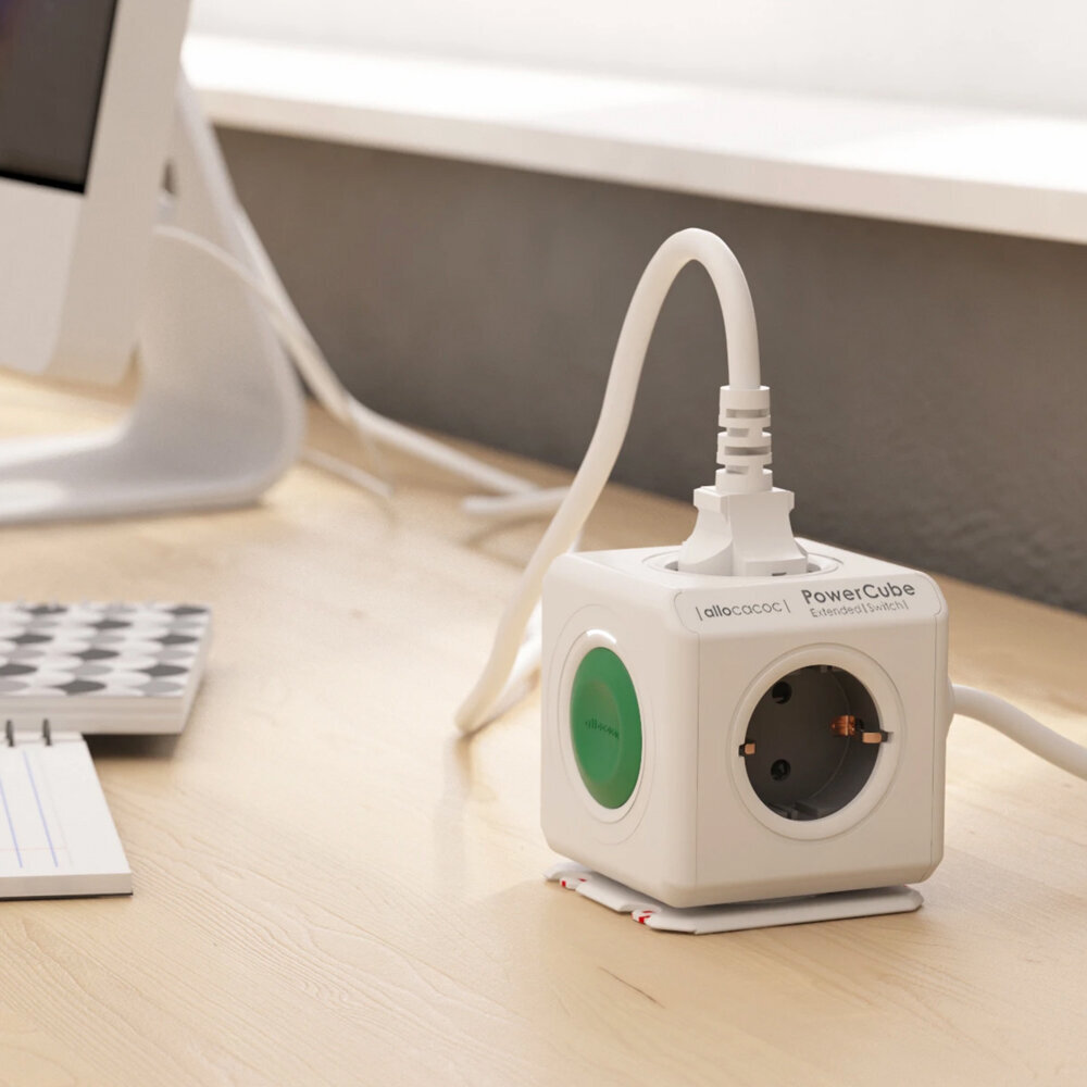 Allocacoc PowerCube USB-A pagarinātājs ar slēdzi, 3m цена и информация | Pagarinātāji | 220.lv
