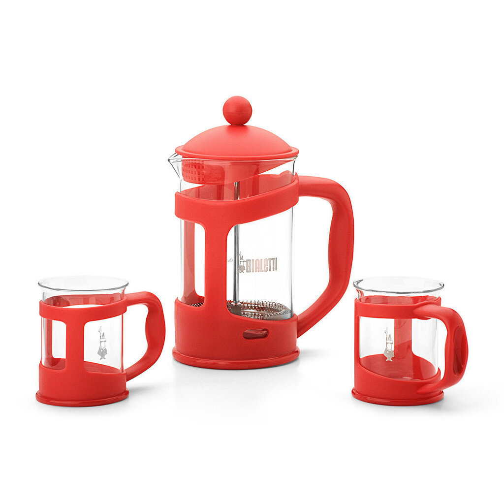 Bialetti kafijas kanna un 2 krūzītes, sarkanā krāsā cena un informācija | Kafijas kannas, tējkannas | 220.lv