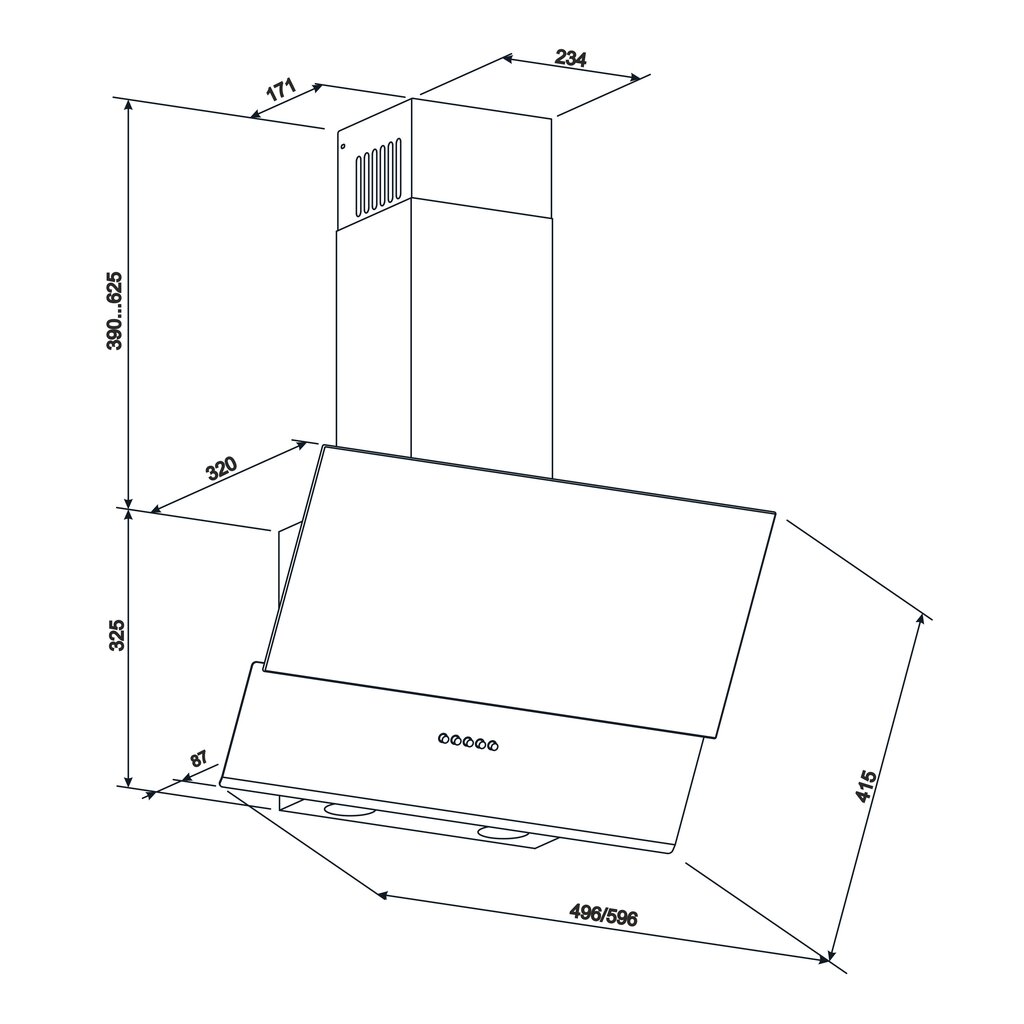 Eleyus DNL L14 150 60 WH цена и информация | Tvaika nosūcēji | 220.lv