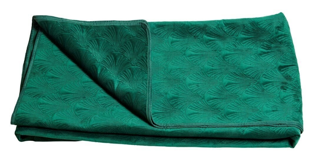 MogiHome gultas pārsegs Luna, tumši zaļā krāsā - dažādi izmēri цена и информация | Gultas pārklāji, pledi | 220.lv