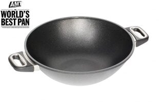 AMT Gastroguss I1132SEZ5 wok panna ar rokturiem, 32 cm цена и информация | Cковородки | 220.lv