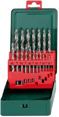 Metāla urbju komplekts, Ø1-10 mm HSS-G, 19 daļas, Metabo цена и информация | Механические инструменты | 220.lv