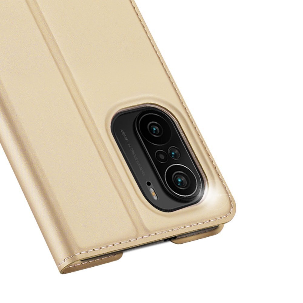 Dux Ducis Skin Pro Bookcase type case, paredzēts Xiaomi Redmi K40 Pro + / K40 Pro / K40 / Poco F3, zelta cena un informācija | Telefonu vāciņi, maciņi | 220.lv