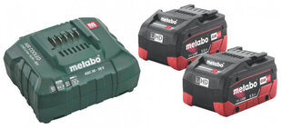 Basic Set: 2x 5,5 Ah LiHD akumulatori + lādētājs ASC 30-36 V, Metabo цена и информация | Шуруповерты, дрели | 220.lv