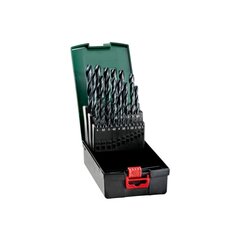 Twist drill set HSS-R, 25 pcs, 1-13 mm, Metabo цена и информация | Шуруповерты, дрели | 220.lv