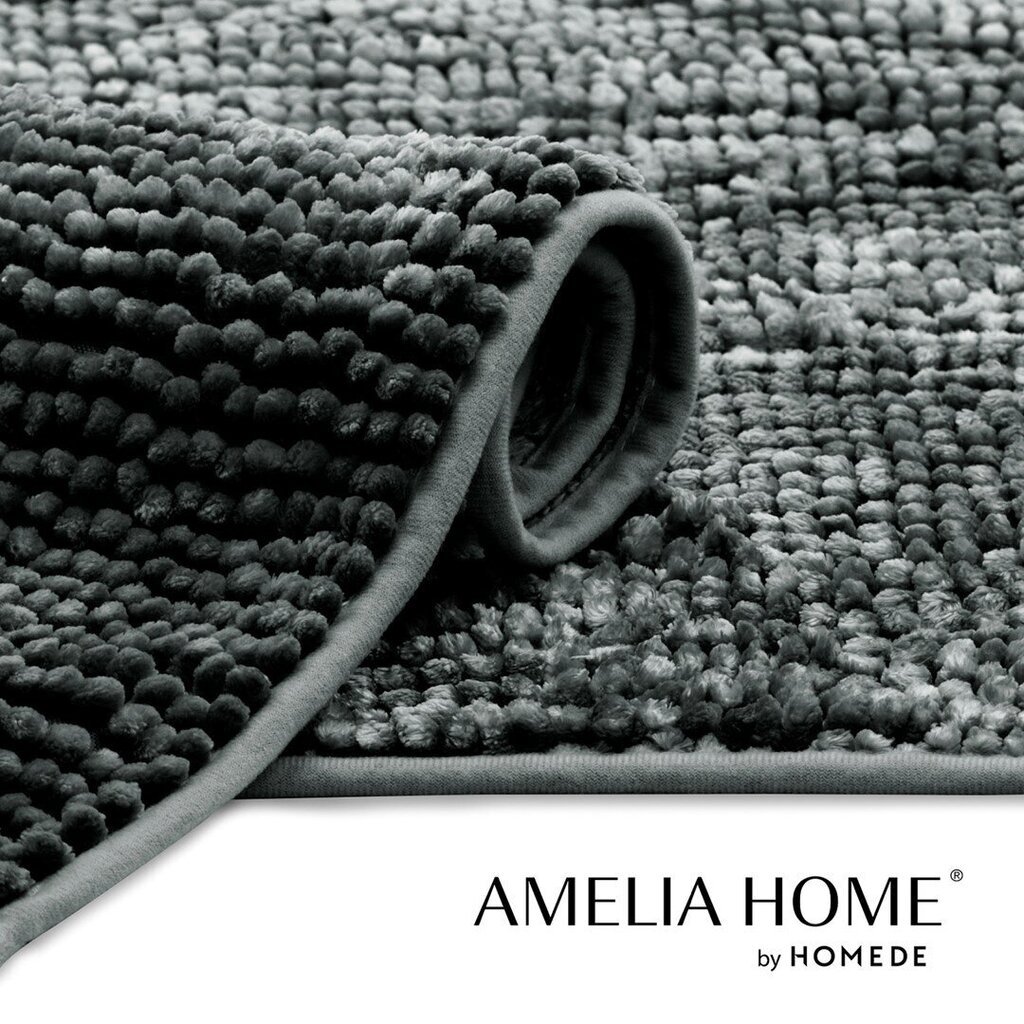 AmeliaHome vannas istabas paklājs, tumši pelēkā krāsā - dažādi izmēri cena un informācija | Vannas istabas aksesuāri | 220.lv