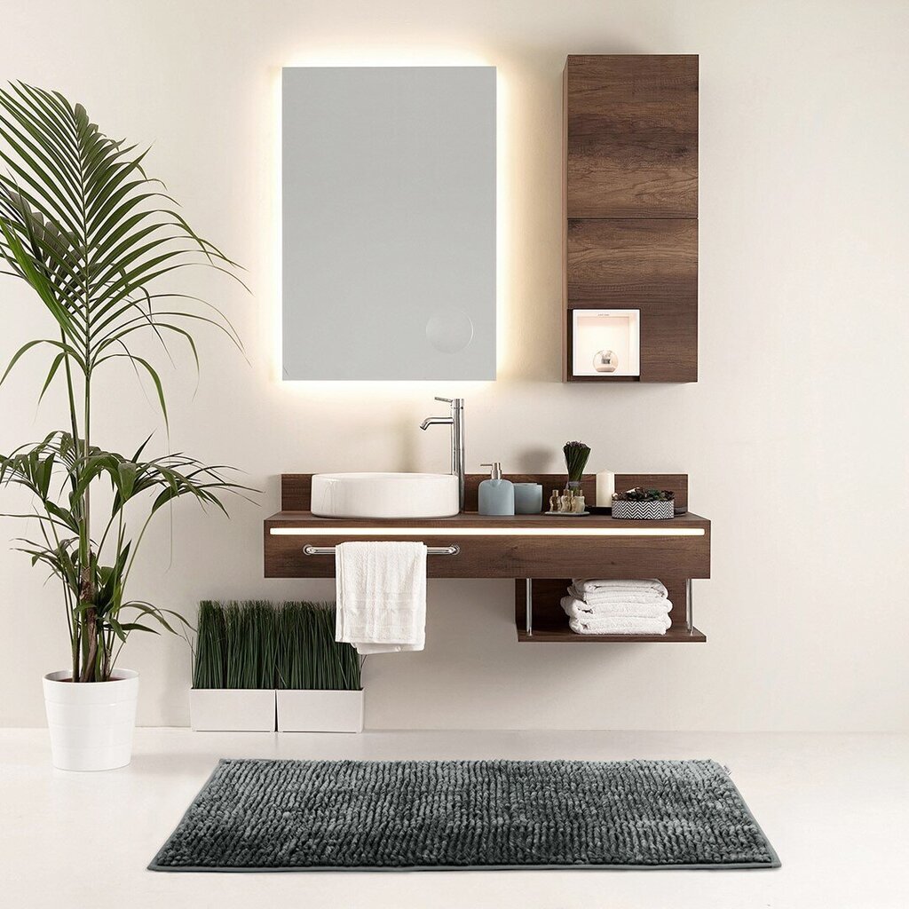 AmeliaHome vannas istabas paklājs, tumši pelēkā krāsā - dažādi izmēri cena un informācija | Vannas istabas aksesuāri | 220.lv