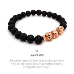 Браслет из лавового камня (rose gold) цена и информация | Браслеты | 220.lv