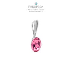 Sudraba kulons ovāls 8 mm, Rose cena un informācija | Rotaslietu komplekti | 220.lv