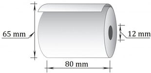 Termiskā kases lente, 80x63m/12mm (maks. diam. 65mm), 1 gab. цена и информация | Канцелярия | 220.lv