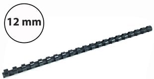 Пластиковые спирали для переплета, 12мм, 100шт, цвет черный цена и информация | Канцелярия | 220.lv