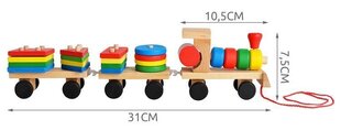 Деревянные поезд с различными фигурами цена и информация | Развивающие игрушки | 220.lv