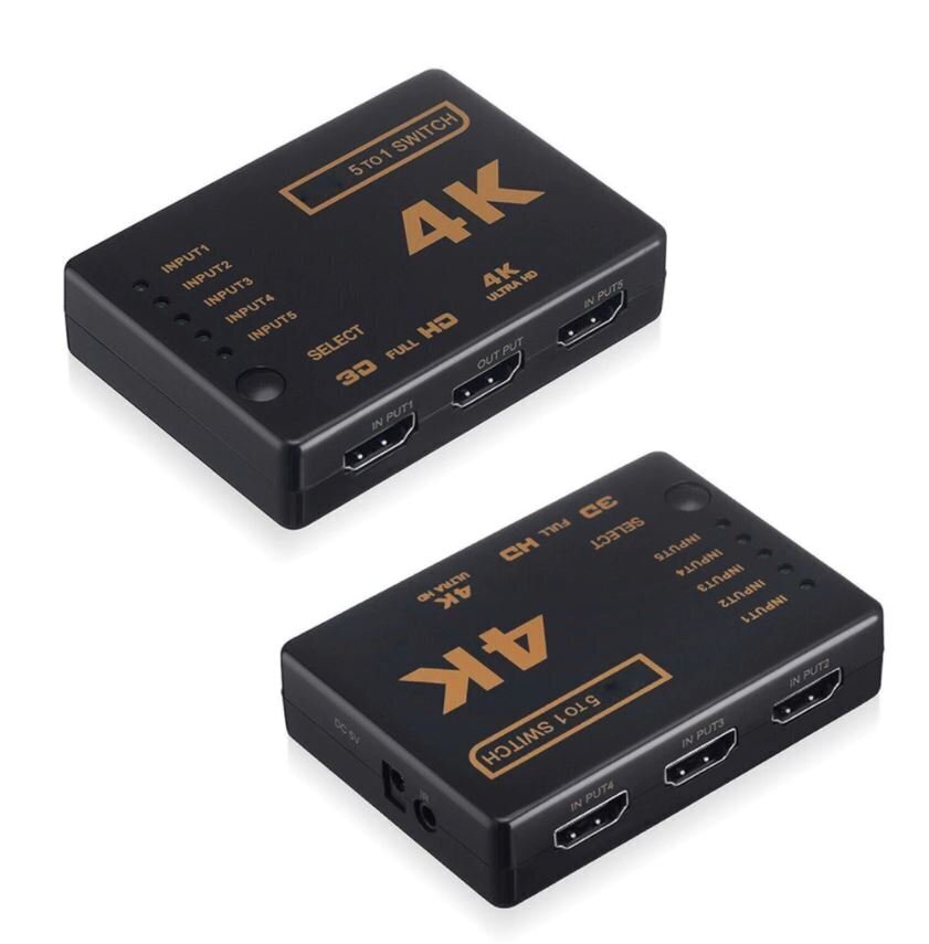 Hallo HDMI Switch 5port with IR Remote cena un informācija | Adapteri un USB centrmezgli | 220.lv