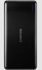 Akumulatoru lādētājs Power bank, PB-107 10000mAh, 2xUSB, QuickCharge 3.0, melns cena un informācija | Canyon Mājai un remontam | 220.lv