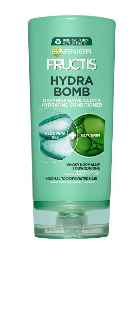 Mitrinošs matu balzams Garnier Fructis Aloe Hydra Bomb, 200ml cena un informācija | Matu kondicionieri, balzāmi | 220.lv