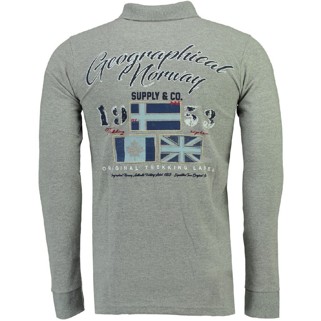 Polo krekls vīriešiem Geographical Norway Konstantine, pelēks cena un informācija | Vīriešu T-krekli | 220.lv