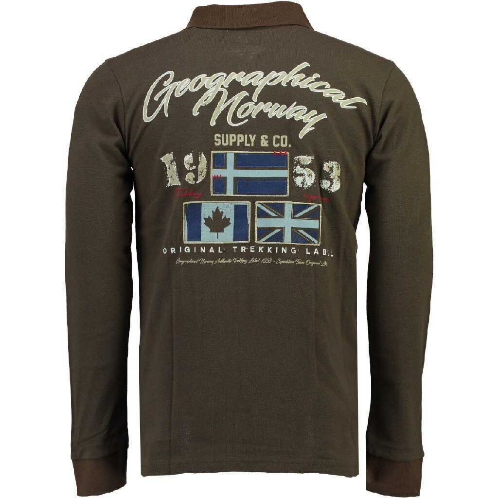 Polo krekls vīriešiem Geographical Norway Konstantine, brūns cena un informācija | Vīriešu T-krekli | 220.lv
