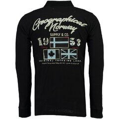 Рубашка поло для мужчин Geographical Norway, Konstantine, черная цена и информация | Мужские футболки | 220.lv