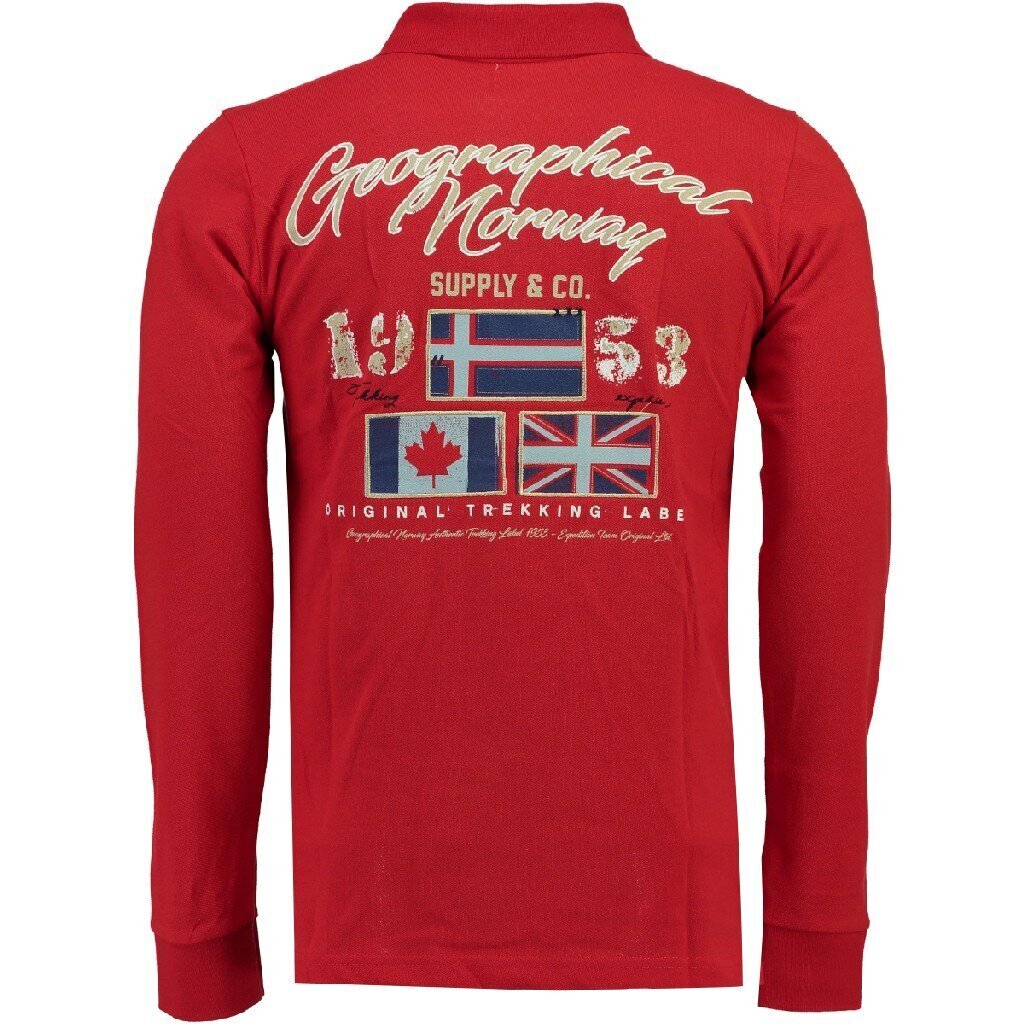 Polo krekls vīriešiem Geographical Norway Konstantine, sarkans цена и информация | Vīriešu T-krekli | 220.lv