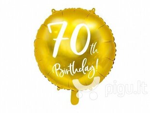 Folijas balons 70. dzimšanas dienai, 45 cm, zelta cena un informācija | Baloni | 220.lv