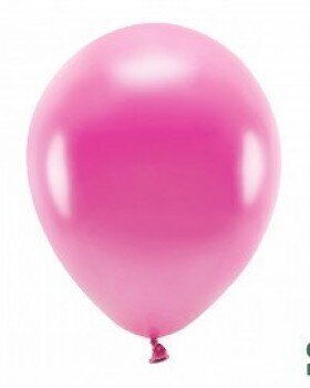 Eko baloni, 30 cm, 10 gab., tumši rozā/spīdīgi cena un informācija | Baloni | 220.lv