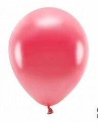 Эко воздушные шары 30 см 10 шт, красные блестящие цена и информация | Шарики | 220.lv
