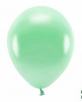 Eko baloni, 30 cm, 10 gab., gaiši zaļi/spīdīgi cena un informācija | Baloni | 220.lv