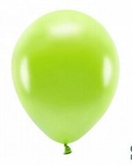 Eko baloni, 30 cm, 10 gab., gaiši zaļi/spīdīgi cena un informācija | Baloni | 220.lv