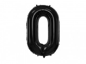 Воздушный шарик из фольги Число «0» черный, 86 см цена и информация | Шарики | 220.lv