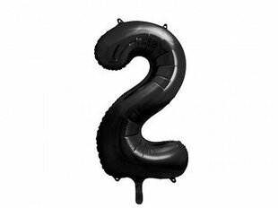 Folijas balons - Cipars “2”, 86 cm, melns cena un informācija | Baloni | 220.lv