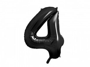 Folijas balons - Cipars “4”, 86 cm, melns cena un informācija | Baloni | 220.lv