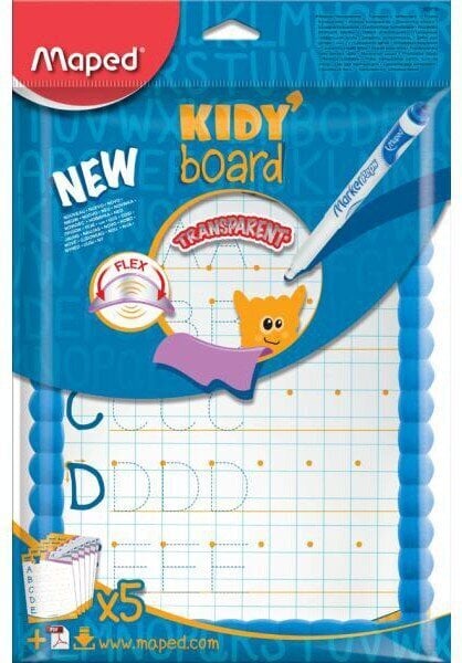 Caurspīdīga tāfele MAPED Kidy Board, ar aksesuāriem цена и информация | Kancelejas preces | 220.lv