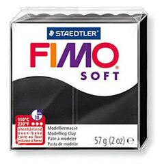 Modelīns Fimo Soft, melns (Black), 56 g cena un informācija | Rotu veidošana, pērļošana | 220.lv