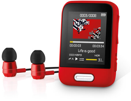Sencor SFP 7716 RD, 16 GB, красный цена и информация | MP3 проигрыватели | 220.lv