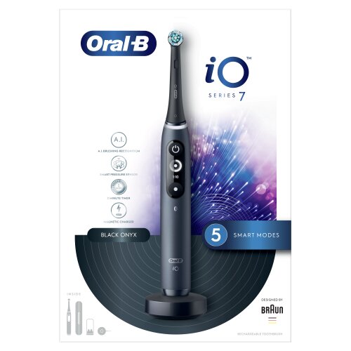 iOM7.1B2.2BD Oral-B iO Elektriskā Zobu Birste Black Onyx cena un informācija | Elektriskās zobu birstes | 220.lv