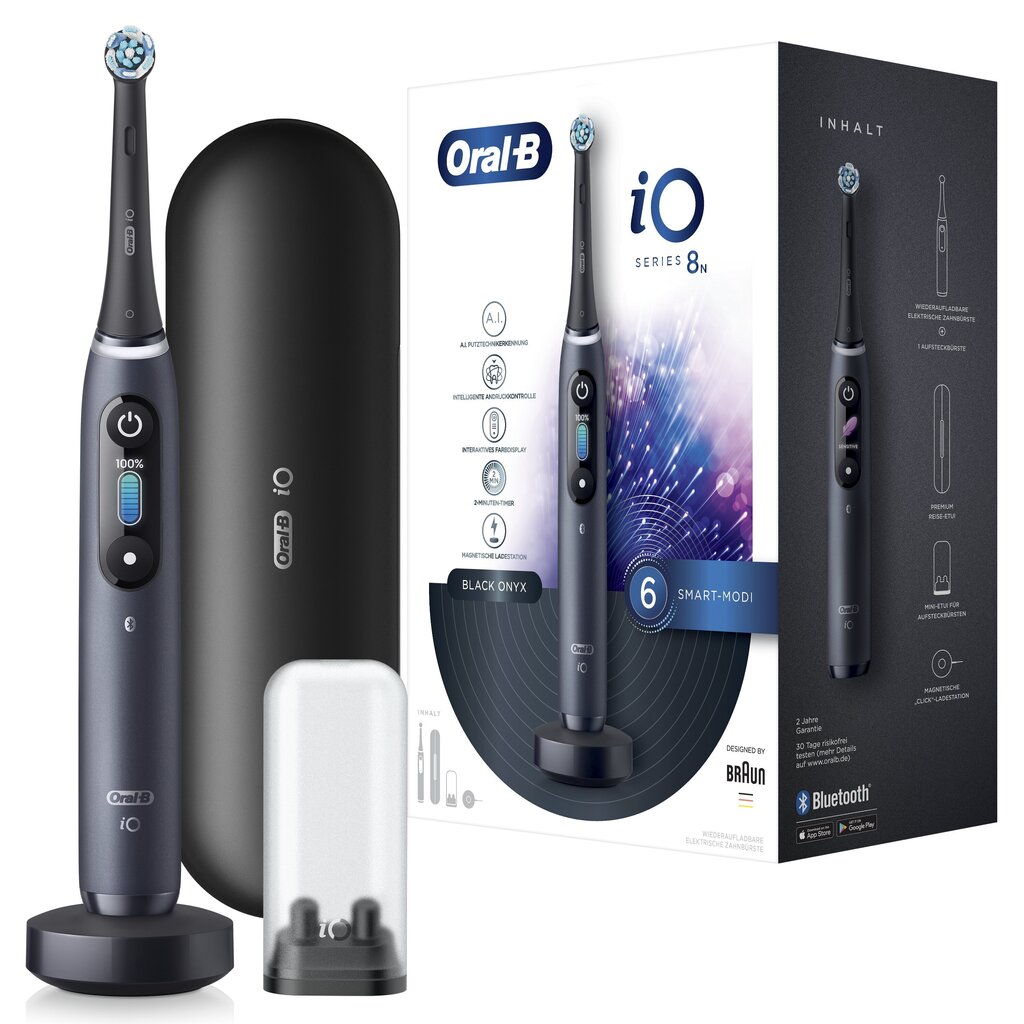 Oral-B iO8 Series Black Onyx cena un informācija | Elektriskās zobu birstes | 220.lv