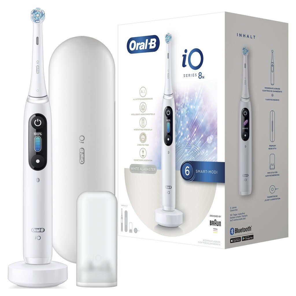 Oral-B iO8 Series White Alabaster cena un informācija | Elektriskās zobu birstes | 220.lv