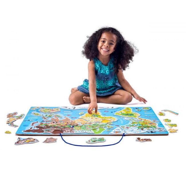 Woody 91290 Eko attīstoša Puzle un Angļu valodas apmācoša Pasaules karte (203gab.)4+ (77x47cm) цена и информация | Attīstošās rotaļlietas | 220.lv