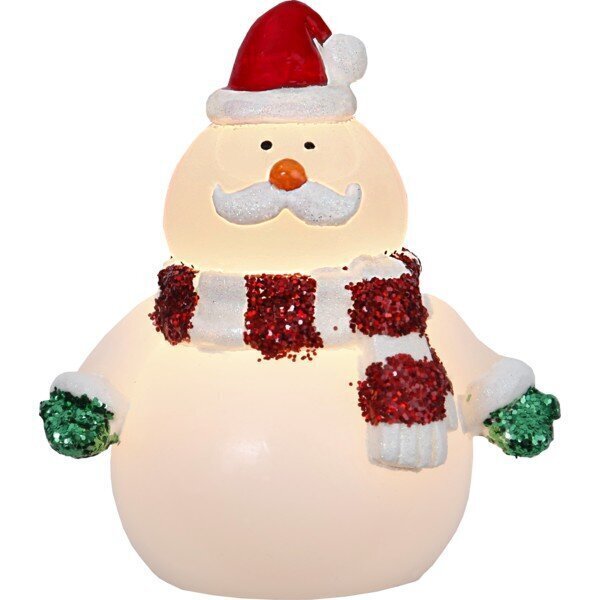 Dekorācija - sniegavīrs, vasks, 13x16,5cm, 2 LED gaismas, ar taimeri цена и информация | Ziemassvētku dekorācijas | 220.lv
