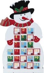 Adventes kalendārs, Sniegavīrs, 14 LED, baterijas cena un informācija | Ziemassvētku dekorācijas | 220.lv