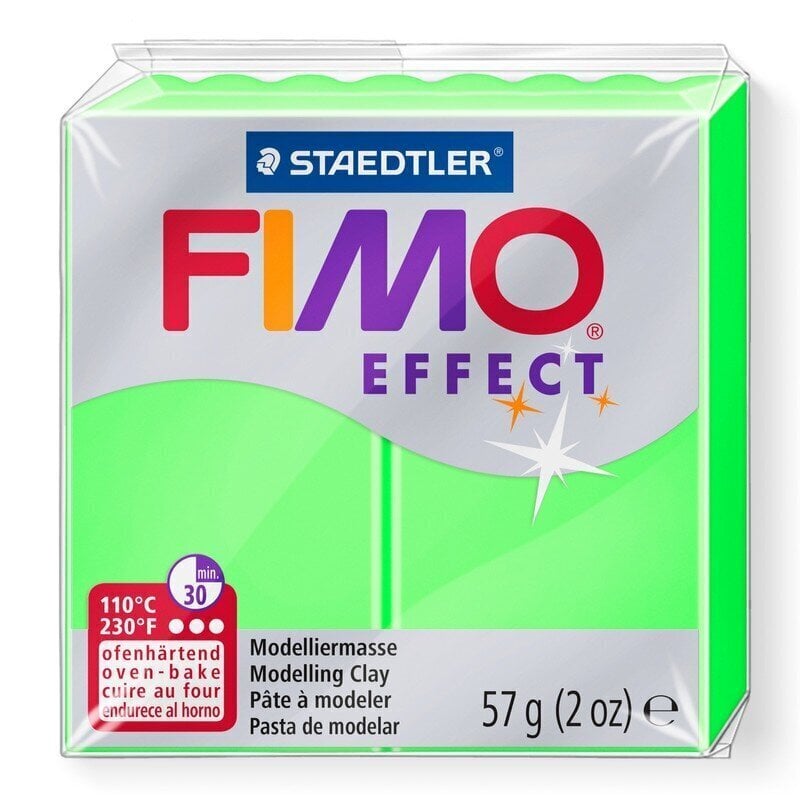 Modelīns Fimo Soft NEON, zaļš (Green) 56 g cena un informācija | Modelēšanas un zīmēšanas piederumi | 220.lv