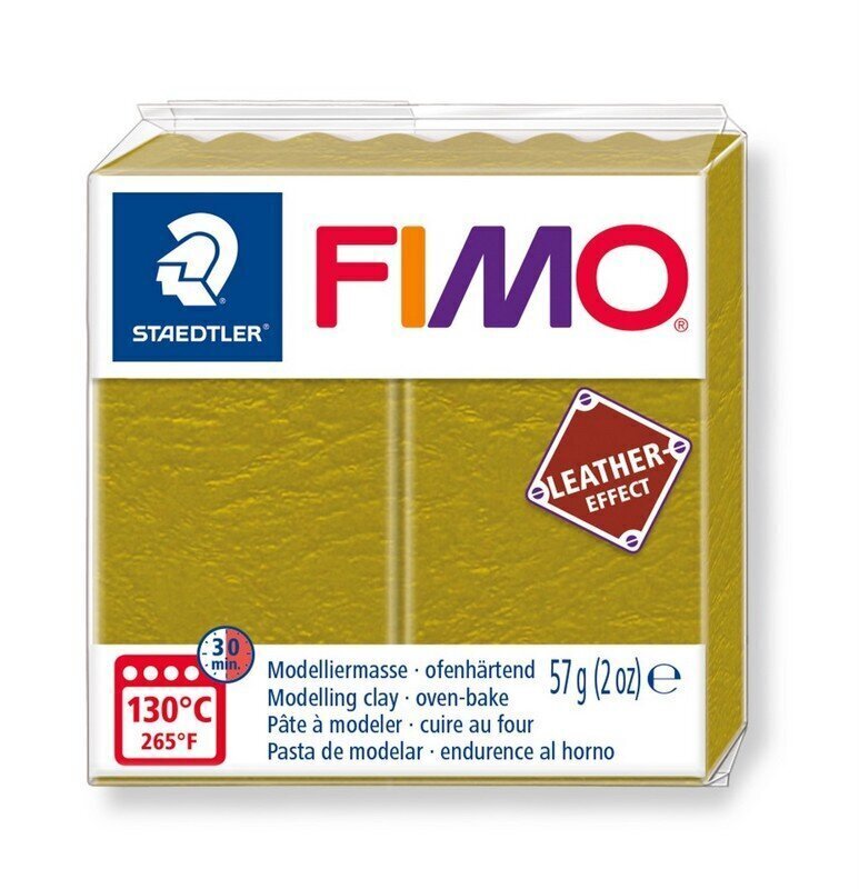 Modelīns Fimo, ādas efekts, olīvu krāsā (Olive) 56 g cena un informācija | Modelēšanas un zīmēšanas piederumi | 220.lv