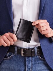 черный мужской кошелек из мягкой кожи цена и информация | Мужские кошельки | 220.lv
