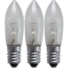 Rezerves spuldzes, LED universālas, 3 gab., 0.2W, 23-55V, E10, caurspīdīgas 10/200 cena un informācija | Ziemassvētku lampiņas, LED virtenes | 220.lv