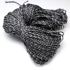 Izpletņa virve (paracord), 4 mm, melna / pelēka, 1 m cena un informācija | Rotu veidošana, pērļošana | 220.lv