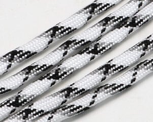 Izpletņa virve (paracord) 4 mm balta / melna, 1 m cena un informācija | Rotu veidošana, pērļošana | 220.lv