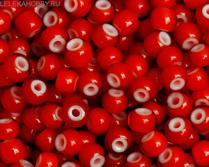 Čehu pērlītes Cornelian, sarkanas ar baltu kodolu (93730) 11/0, 50 g cena un informācija | Rotu veidošana, pērļošana | 220.lv
