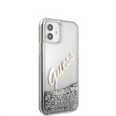 Guess Liquid Glitter Vintage Cover priekš iPhone 12 mini 5.4 Silver cena un informācija | Telefonu vāciņi, maciņi | 220.lv