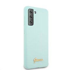 GUHCS21MLSLMGLB Guess Silicone Metal Logo Script Cover for Samsung Galaxy S21+ Light Blue цена и информация | Чехлы для телефонов | 220.lv