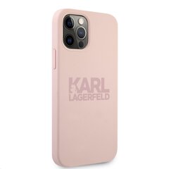 KLHCP12LSTKLTLP Karl Lagerfeld Stack Pink Logo Silicone Case for iPhone 12 Pro Max 6.7 Pink цена и информация | Чехлы для телефонов | 220.lv